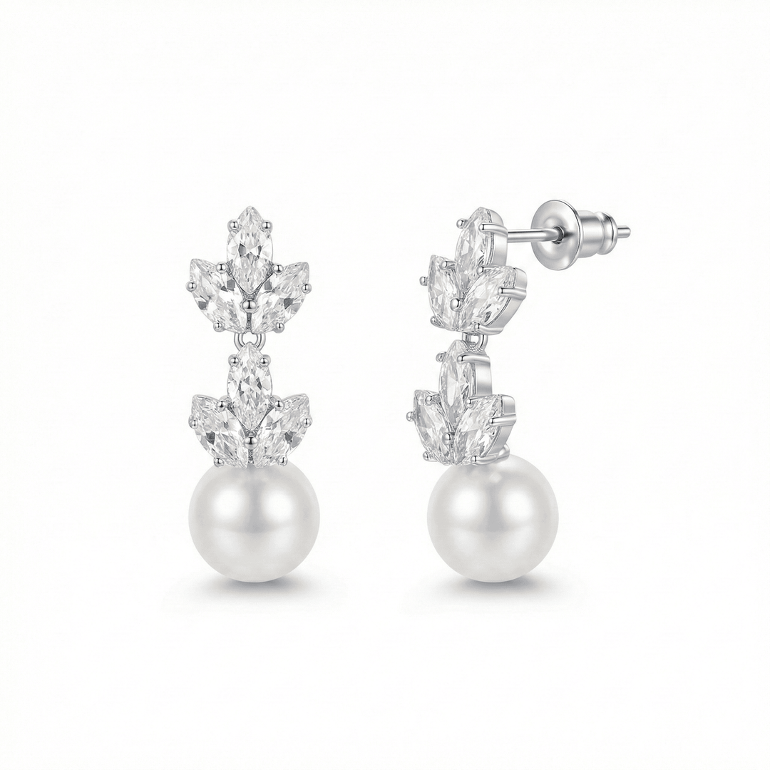 Crystal Leaf Pearl Drops