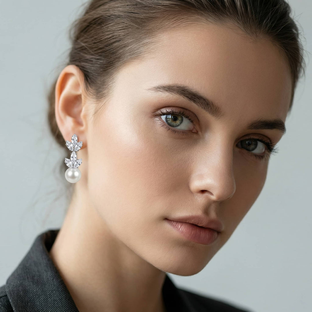 Crystal Leaf Pearl Drops