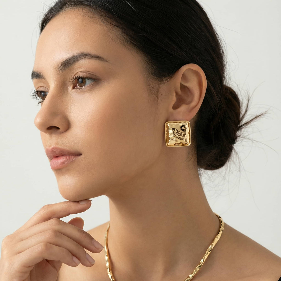 Polished Square Studs