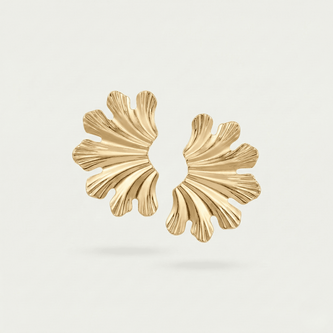 Sculpted Leaf Studs