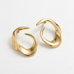 Load image into Gallery viewer, Sculpted Wave Hoops